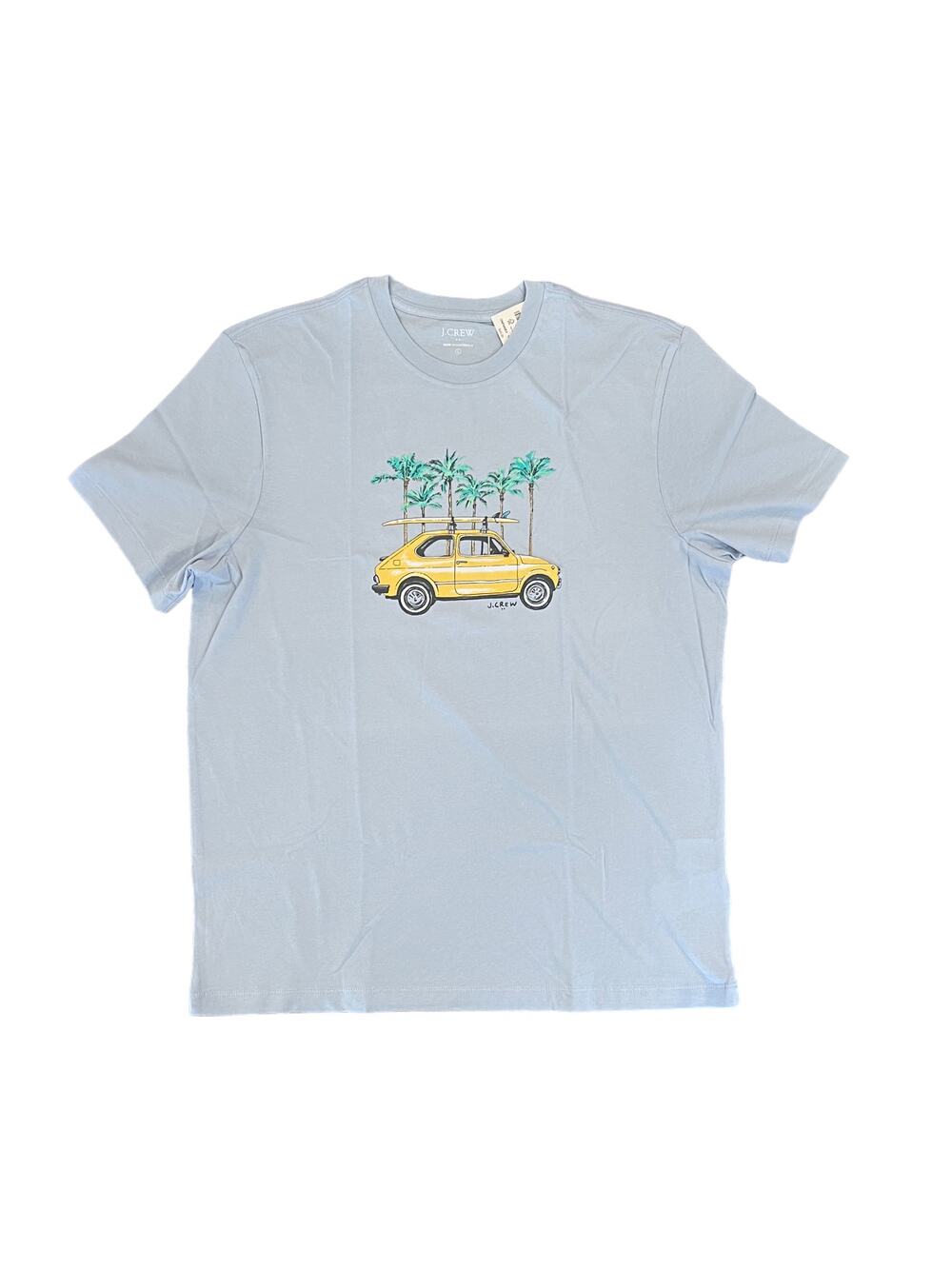 NWT J. Crew Gentle Sea Blue W/Surfboard Car Graphic Tee